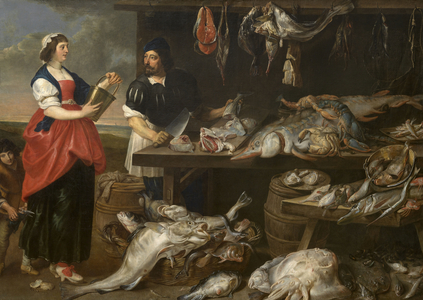 Fishmonger's Stall (oil on canvas)