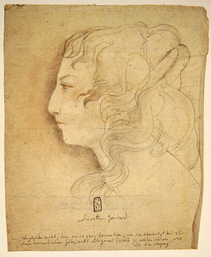 Susette Gontard, 28th April 1979 (pencil & colour pencil on paper)