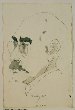 Rudyard Kipling (1865-1936) 15 August 1990 (pencil and wash on paper)