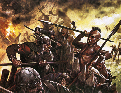 Leif Ericsson's men being attacked by indians