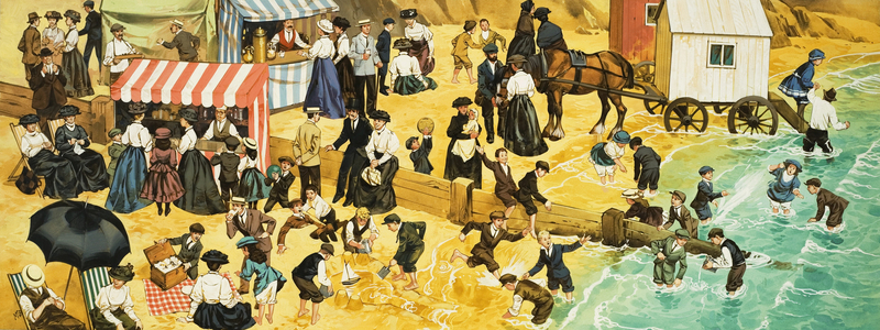 Victorian or Edwardian Beach Scene
