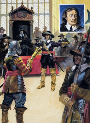 Cromwell dismisses MPs, 1979 (gouache on paper)