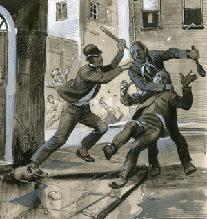 Royal Marines as plain-clothes policemen in 1882 assisting the Dublin police against the 'Invincibles'