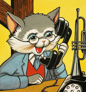 Cat answering the telephone