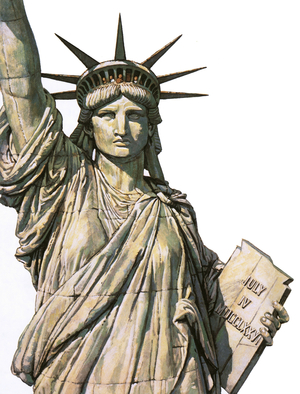 The Statue of Liberty on Bedloe's Island, New York