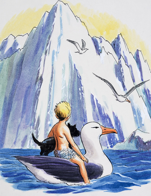 Icebergs of the Arctic, illustration from 'The Water Babies' by Charles Kingsley, 1965 (gouache on paper)