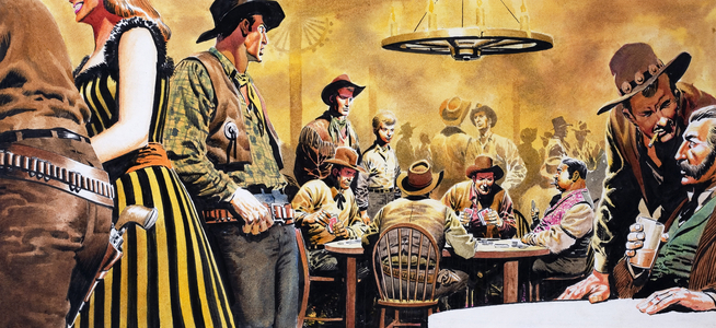 Wild West Saloon (gouache on paper)