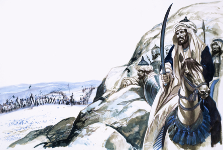 Turks looking down on the Crusaders