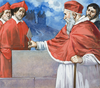 Pope Julius II (1443-1513) Laying the Cornerstone of St. Peter's in 1506 (gouache on paper)