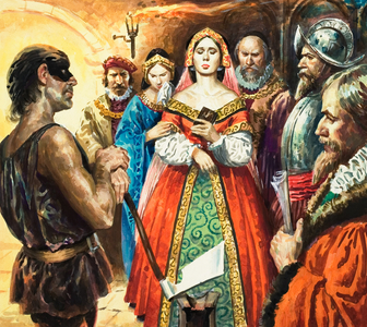 The Execution of Mary Queen of Scots (gouache on paper)