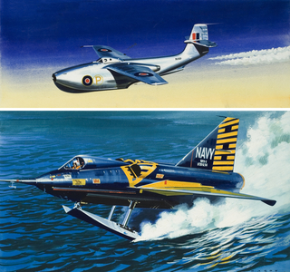 Flying Boat Fighter (gouache on paper)
