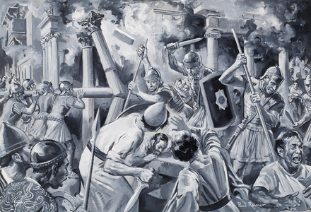 The destruction of Carthage (gouache on paper)