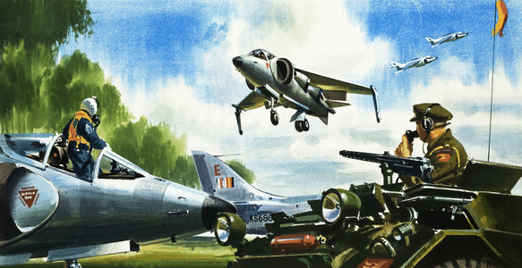 Look -- No Runway. The latest developments in aircraft. The Harrier Jump Jet