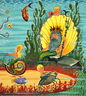 Mermaid Folk (gouache on paper)