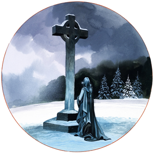 Elizabeth praying for Tannhauser (gouache on paper)