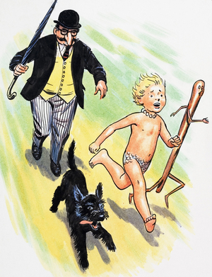 The Chase, illustration from 'The Water Babies' by Charles Kingsley, 1965 (gouache on paper)