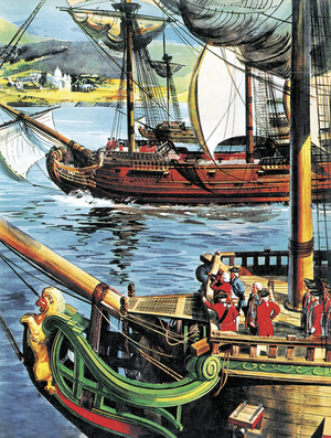 Robert Clive sails up the Bay of Bengal to the mouth of the Ganges