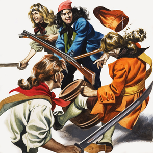 Female Pirates (gouache on paper)