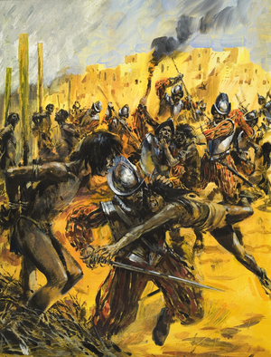 Spanish Conquistadors (gouache on paper)