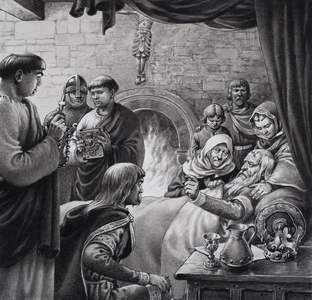 Death of Edward the Confessor (1004-66) (gouache on paper)