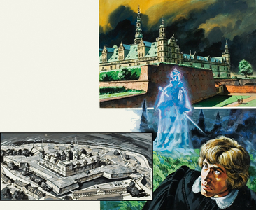 Hamlet's Father's Ghost (gouache on paper)