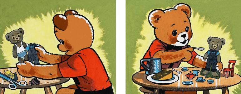Dressing and feeding teddy