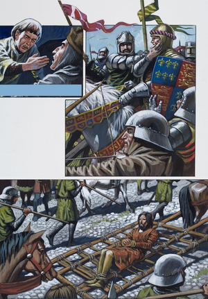 The Bravery of Prince Hal, later King Henry V (gouache on paper)