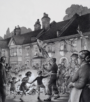 Victory Celebrations (gouache on paper)