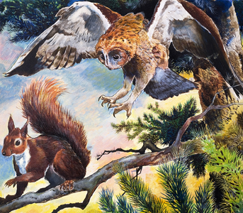 Keetch Dines at Dutch, 1967 (gouache on paper)