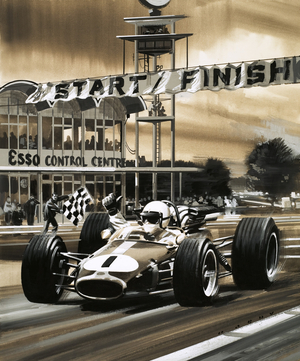 Jack Brabham gives the thumbs-up sign as he wins the first ever Canadian Grand Prix