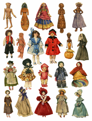 Assorted dolls
