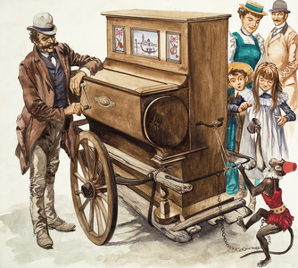 Organ grinder and monkey