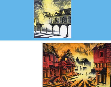 Great Fire of London, 1666 (gouache on paper)