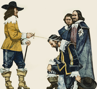 Charles I (1600-49) Conferring a Knighthood (gouache on paper)