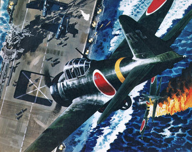 Japanese suicide attack on American aircraft carrier