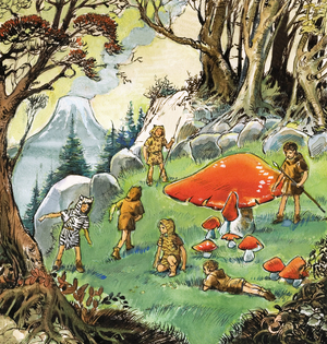The Lost Boys, illustration from 'Peter Pan' by J.M. Barrie (gouache on paper)