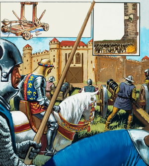 Henry V in France (gouache on paper)