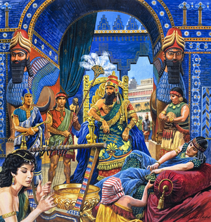 Last Days of Greatness, from 'Babylon the Mighty' (gouache on paper)