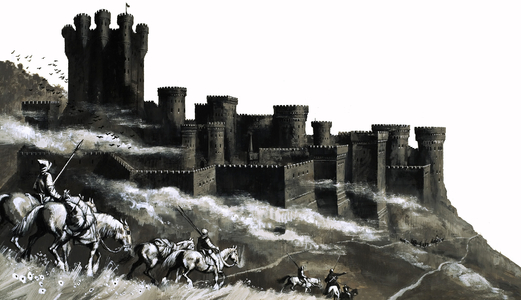 Pontefract Castle in the West Ridings, Yorkshire, 1973 (gouache on paper)