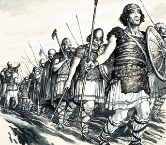 Hero or Villain?: The Iron Invader (gouache on paper)