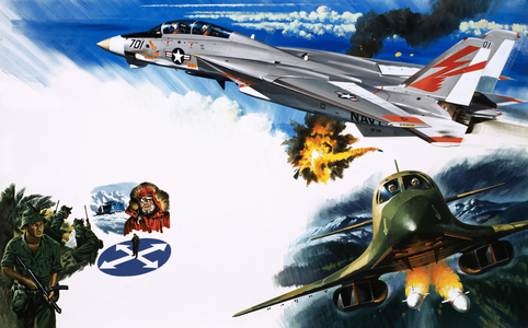 Grumman F-14 (top) and B-1 Bomber (bottom)