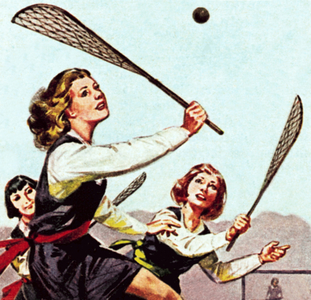 Girls playing lacrosse