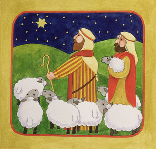 The Shepherds (gouache on paper)
