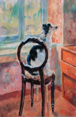Douschka, by the Window, 2001 (gouache on paper)