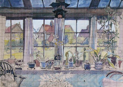 The Conservatory Window (pencil & watercolour on paper)