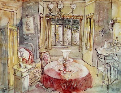 Interior of a Room in Berlin, 1954 (w/c on paper)