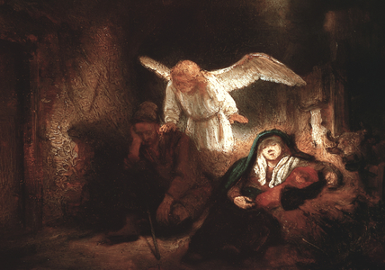 Joseph's Dream in the Stable in Bethlehem, 1645 (oil on canvas)