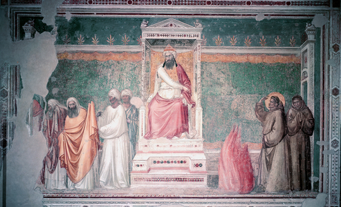 Trial by Fire of St. Francis of Assisi before the Sultan of Egypt, from the Bardi Chapel, c.1320 (fresco)