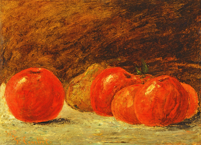 Still Life with Apples (oil on paper laid down on canvas)
