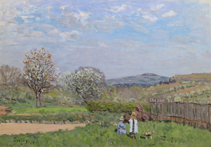 Children playing in the Meadow (oil on canvas)